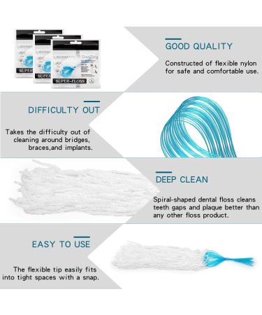 Super Floss Threaders - 30PCS Periodontal & Orthodontic Floss for Gum Health & Implant Care - Buy Online on GoSupps.com