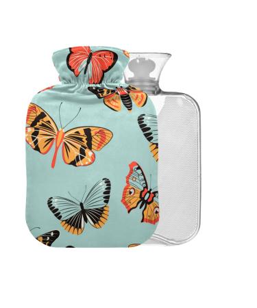 Butterfly Hot Water Bottles with Lid 1L Small Hot Water Bag for Pain Relief Hot and Cold Compress BPA Free