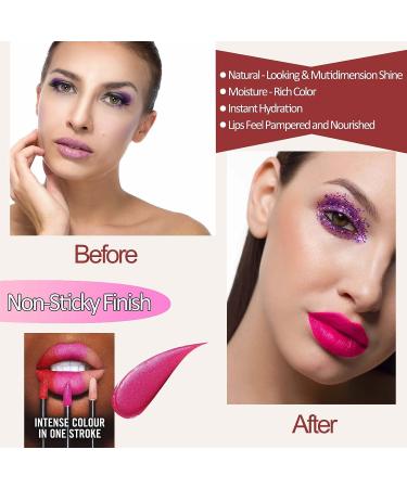 Women Matte Pink Lipstick - Long Lasting, Waterproof, Smudge Proof, Vegan - Glitter Face Makeup for All Day Wear - Buy Online on GoSupps.com