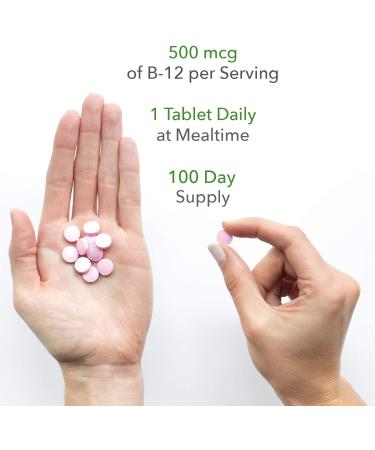 PlantFusion Vegan Vitamin B-12 500 mcg - 100 Tablets | Supports Energy & Mood - Buy Online on GoSupps.com