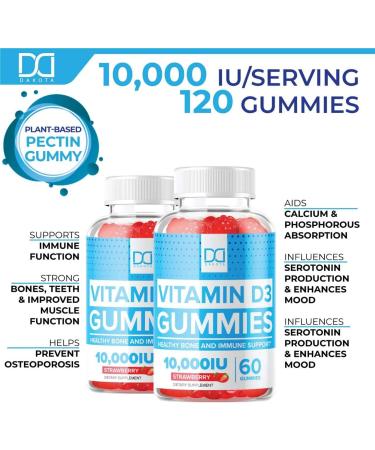Fit Ox Immune Support Vitamin D3 Gummies 5000 IU - 2 Pack (60 Count) - Buy Online on GoSupps.com