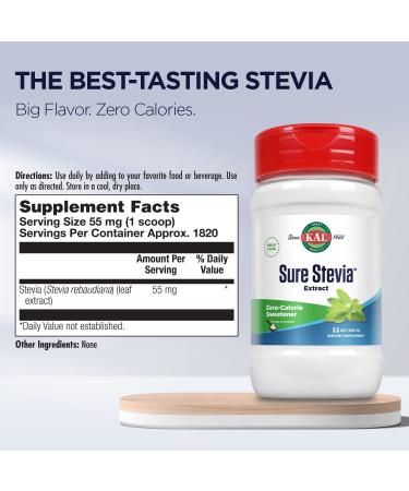 KAL Sure Stevia Natural Extract 3.5 oz - Premium Sugar Substitute - Buy Online on GoSupps.com
