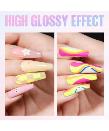 TOMICCA Neon Gel Polish Nail Art Liner Kit - 12 Glitter Colors Swirl Nail Paint Set - Buy Online on GoSupps.com