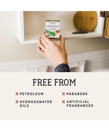 Maty's Natural Vapor Rub for Adults & Kids 2+ Petroleum Free Coconut Oil & Eucalyptus | 1.5 oz - Buy Online on GoSupps.com