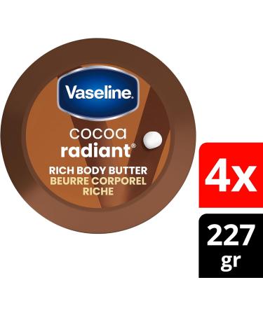 Vaseline Intensive Care Body Butter body cream for dry skin relief Cocoa moisturizer for dry skin to heal and reveal its natural glow 227 g (Pack of 4) - Buy Online on GoSupps.com