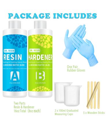 16oz Clear Epoxy Resin Art Kit for Crystal Jewelry - 2 Part Resin with Bonus Accessories - Buy Online on GoSupps.com