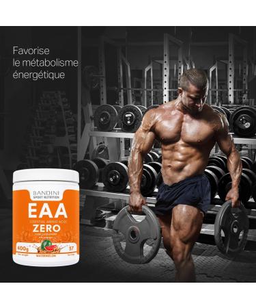 Bandini EAA ZERO Powder | Essential Amino Acids 400g Powder | Vegan Sugar Free Supplement | Optimal Intake of 9 Amino Acids | Powerful Pre Workout | Vegan Drink with Watermelon Flavor - Buy Online on GoSupps.com