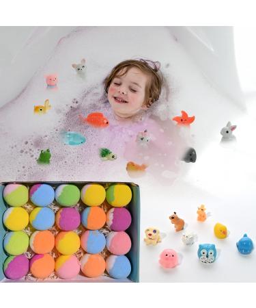 Kids Bath Bombs with Surprise Inside - 20 Pack Gift Set for Girls and Boys | Handmade Fizzies Spa Balls for Children - Birthday, Christmas, Easter Day - Buy Online on GoSupps.com