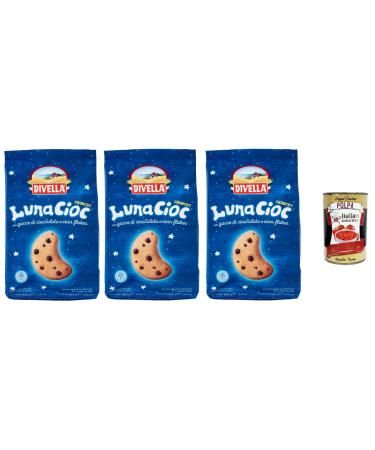 Italian Gourmet E.R. Divella Lunacioc Crunchy Crunchy Crunchy Biscuits with Chocolate Chips 350g + Italian Gourmet Polpa 400g