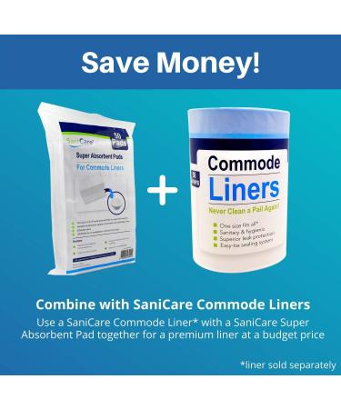 SaniCare Super Absorbent Pads - Pack of 50 Medical Grade for Commode Liners | Odor-Free, Leak-Proof, Easy Clean | By Cleanis - Buy Online on GoSupps.com