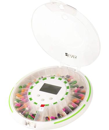 28 Day Automatic Pill Dispenser with 6 Alarms, Flashing Light, and Locked Cover - Standard Edition - Buy Online on GoSupps.com