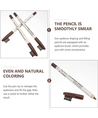 PLAFOPE 12pcs Eyebrow Pencil with Brush Eyebrow Pen Brow Pencil Brush Brow Pen Brush Plastic Coffee - Buy Online on GoSupps.com