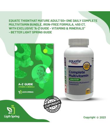 Equate Adults 50+ Complete Multivitamin/Multimineral Supplement Tablets 450 Ct Bundle with Exclusive Vitamins & Minerals - Buy Online on GoSupps.com