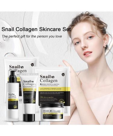 Shop All About Snail Korean Skincare: Anti-Aging Collagen Face Care Set Lotion Cleanser Cream & Mask - Perfect Gift for Women & Girls - Buy Online on GoSupps.com