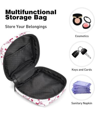 Fresh Red Cherry Blossom Pattern Sanitary Napkin Storage Bag Feminine Menstrual Cup Pouches Nursing Pad Holder Tampon Bags Portable Period Bag for Women Teen Girls 1Pcs Multi-colored 5 - Buy Online on GoSupps.com
