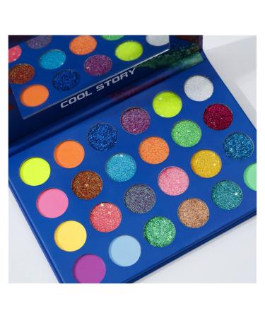 24-Color Luminous Eyeshadow Palette Stage Nightclub Children's Performance Makeup Beads Matte Fluorescent