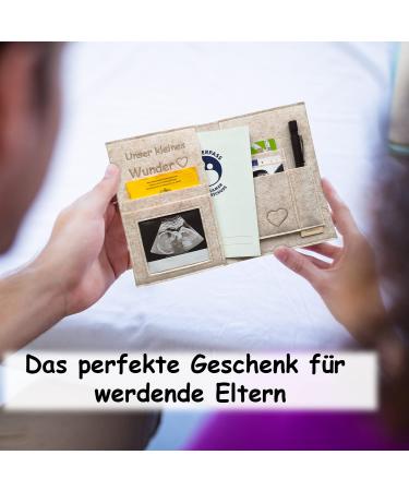 Pundus Premium Beige Mutterpass Cover - Stylish Organizer for Pregnancy Documents & Ultrasound Photos | Perfect Gift for Moms-to-Be - Buy Online on GoSupps.com