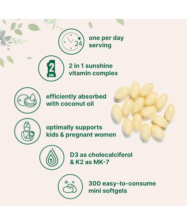 Micro Ingredients Vitamin D3 1 000 IU + K2 MK-7 25 mcg 300 Softgels | Virgin Coconut Oil | 2-in-1 Bone Immune & Heart Support | Easy to Swallow Non-GMO 300 Count (Pack of 1) - Buy Online on GoSupps.com