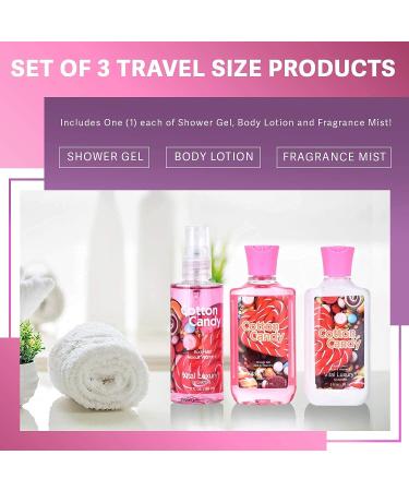 Cotton Candy Bath & Body Travel Kit | 3 Fl Oz Skincare Gift Set | Shower Gel Body Lotion & Fragrance Mist | Perfect Christmas Gifts for Family & Friends - Buy Online on GoSupps.com