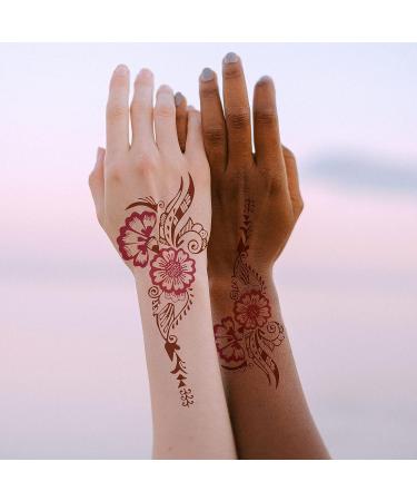 Aresvns Henna Tattoo Stickers - 9 Sheets, Waterproof Brown Designs for Women and Girls - Buy Online on GoSupps.com