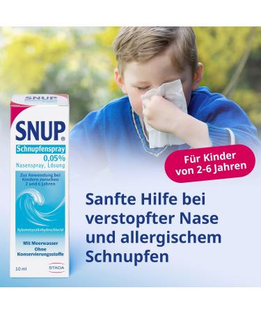 Snup Runny Nose Spray 0.5% for Kids | Sea Water Nasal Spray for Ages 2-6 | Relieves Nasal Swelling | 10ml - Buy Online on GoSupps.com
