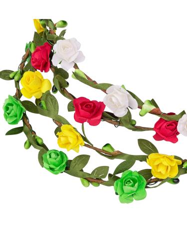 18PCS Multicolor Flower Crown Headband for Wedding, Festival, and Party - Buy Online on GoSupps.com