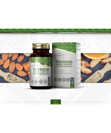 Ezyleaf Thyroid Complex | Thyroid Support Supplement with L-Tyrosine & Ashwagandha | UK ISO Certified | 90 Capsules - Buy Online on GoSupps.com