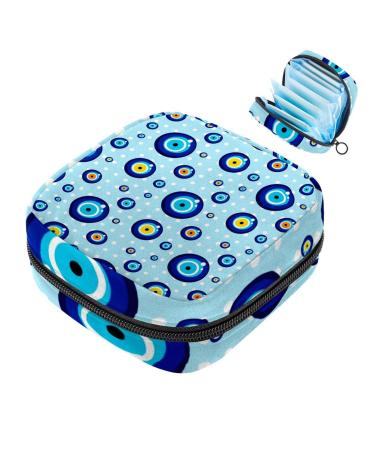 Muooum menstrualpolster bag zipper women's flip bag tampons collect bags for women girls (Halloween eyeball) Color 1