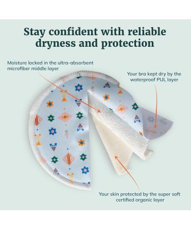 Organic Washable Nursing Pads - Ultra Absorbent Reusable Breastfeeding Pads with Laundry & Waterproof Bag - 5 Pairs for Postpartum Care - Buy Online on GoSupps.com