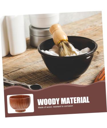 FRCOLOR Wooden Shaving Bowl Set - 2pcs Men's Shaving Soap Cup & Brush - Premium Bamboo Barber Supplies - Buy Online on GoSupps.com