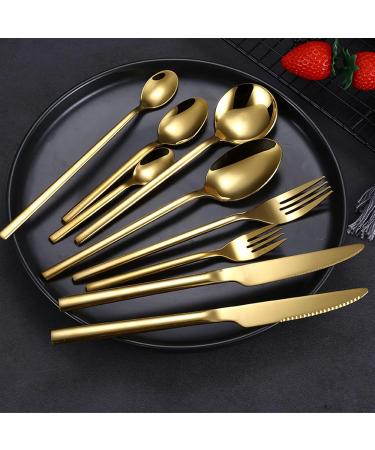 NEAFP Flatware Sets 9PCs Cutlery Set Gold/Silver Cutlery Glossy Stainless Steel Tableware Sets Kitchen Fork Spoon Knive Steel Cutlery Silverware Set (Color : Pink Gold) - Buy Online on GoSupps.com