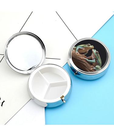 Travel Pill Box - 3 Compartment Portable Organizer with Frog Design | Small Pill Case for Purse & Pocket - Buy Online on GoSupps.com