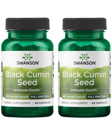 Swanson Full Spectrum Black Cumin Seed 400 Milligrams 60 Capsules (2 Pack)