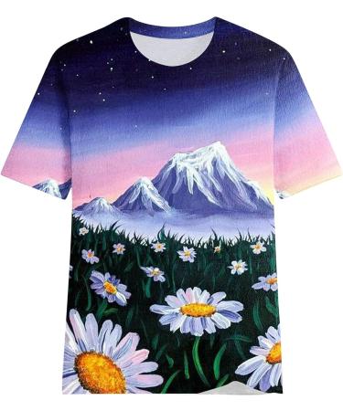 Women's Custom Cotton Shirt | Short Sleeve Crew Neck Fashion T-Shirt in Purple | X-Large - Buy Online on GoSupps.com