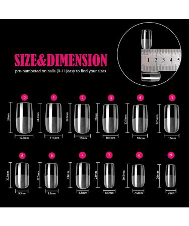 240PCS Medium Square Gel Nail Tips Set - Pre-Buffed Artificial Nails Kit - Buy Online on GoSupps.com