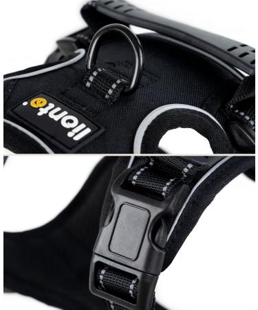Buy Lionto Padded Anti-Pull Dog Harness - Reflective & Adjustable Size M Black - International Shipping Available - Buy Online on GoSupps.com