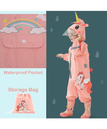 Fewlby Kids Puddle Suit Rain Suit Boys Girls Waterproof Overalls S Size 1-2 Years Pink - Buy Online on GoSupps.com