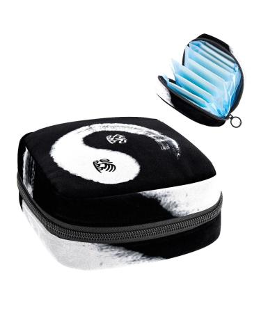 GIAPB Period Bag Sanitary Napkin Storage Bag Period Pouch Travel Makeup Bag Chinese Yinyang Color4757