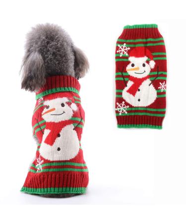 Petcare dog sweater Christmas dog turtleneck sweater Christmas pattern knitwear warm pet sweater for dog puppies party Puppy gift for dog federschneemann l