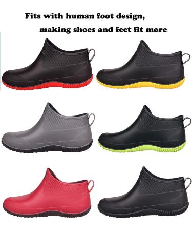 Celanda Waterproof Rain Boots for Women - Non-Slip Ankle Garden Boots for Camping, Lawn Care & Gardening - Size 6.5 Black/Green - Buy Online on GoSupps.com