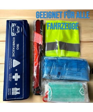 VZL KFZ Auto & Combith Construction Kit 2024 - T V Tested First Aid Set with Warning Triangle & Vests | International Shipping - Buy Online on GoSupps.com