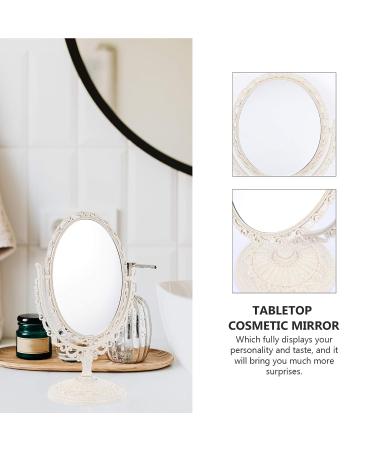 Beaupretty Vintage Oval Desktop Makeup Mirror with Stand - Swivel Double Sided Vanity Cosmetic Mirror - Buy Online on GoSupps.com