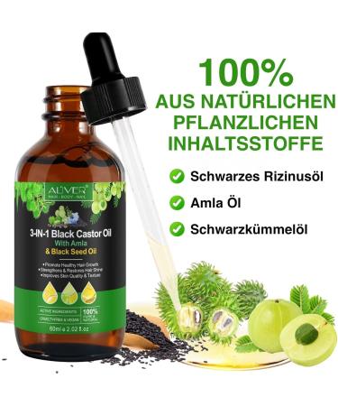 P-Beauty 3x 3in1 Hair Oil with Castor Oil Amla & Nigella 60ml - strengthens hair for hair growth skin & hair hydration - oil against hair loss - Buy Online on GoSupps.com