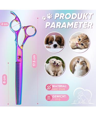 DRGSKL Professional Effilier Scissors - Rainbow Blender Grooming Scissors for Medium & Large Pets | Japanese Stainless Steel 440C - Buy Online on GoSupps.com