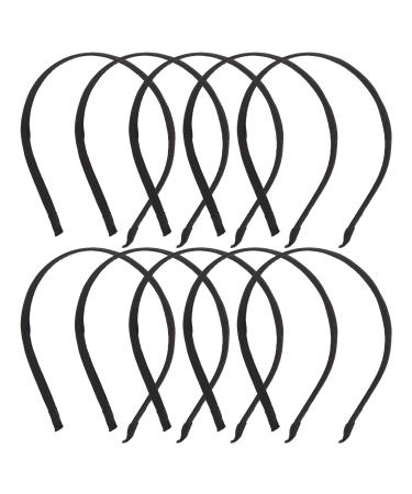 Lawie 10 Pack Women Plain Black Cloth Covered Thin Hard Metal Slim Thin Headband Hairband Base Elastic Hair Hoop Holder Clasp Tiara Crown Headpiece Accessories DIY - Buy Online on GoSupps.com