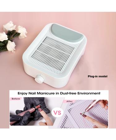 Powerful Nail Dust Collector Rechargeable and portable 60w Multifunctional Suction Fan for Acrylic Gel Nails Polishing Adjustable suction Quiet suitable for hair salon Connect the power supply - Buy Online on GoSupps.com