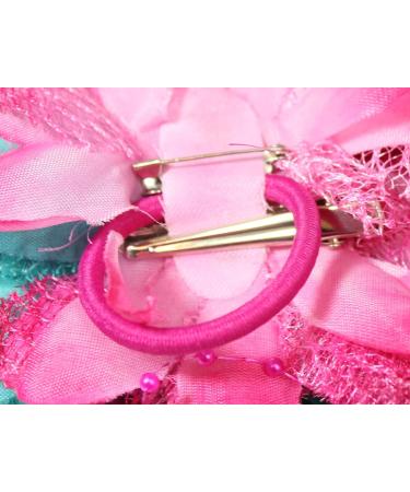 Baby Pink Flower Feather Bead Corsage Hair Clips Fascinator Set - Buy Online on GoSupps.com