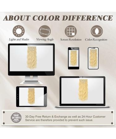 BARSDAR Clip In Extensions - 5 PCs Long Wavy Butter Blonde Synthetic Hair | Thick & Soft 45 cm for Women & Girls - Buy Online on GoSupps.com