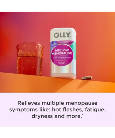 OLLY Mellow Menopause Supplements for Women - Relief from Hot Flashes Vaginal Dryness & Mood Swings | Vegan Capsules | 30 Count - Buy Online on GoSupps.com