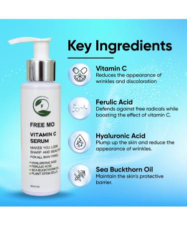 Vitamin C Serum with Hyaluronic Acid & Ferulic Acid - Anti-Aging Wrinkle Reducer for Face | Dark Circle & Fine Line Treatment | Boost Collagen & Restore Skin - Buy Online on GoSupps.com